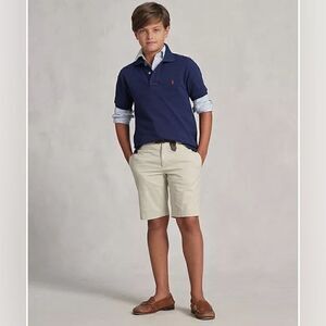 Ralph Lauren NWT Classic Chino Boy’s Straight Fit White Cotton Shorts. Size 18.